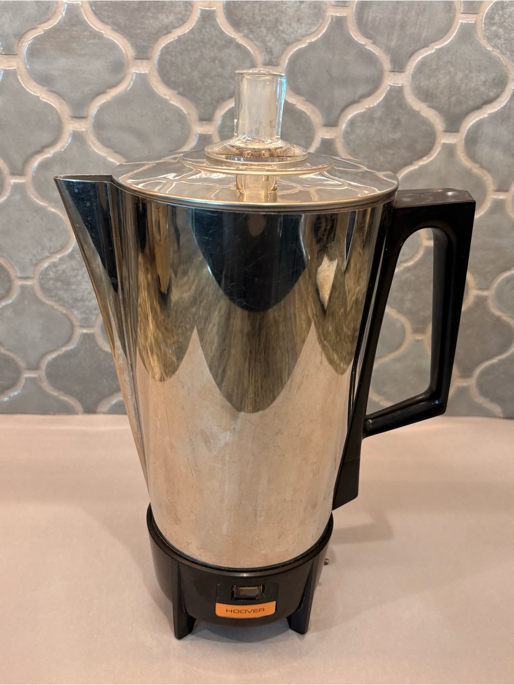 VTG Hoover Electric Percolator Coffee Maker Stainless Steel Mid-Century Retro